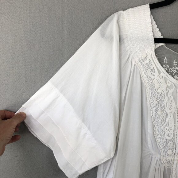 Tasha Polizzi Tunic Top Womens XL Boho Crochet Embroidered Pullover Blouse - Picture 15 of 16